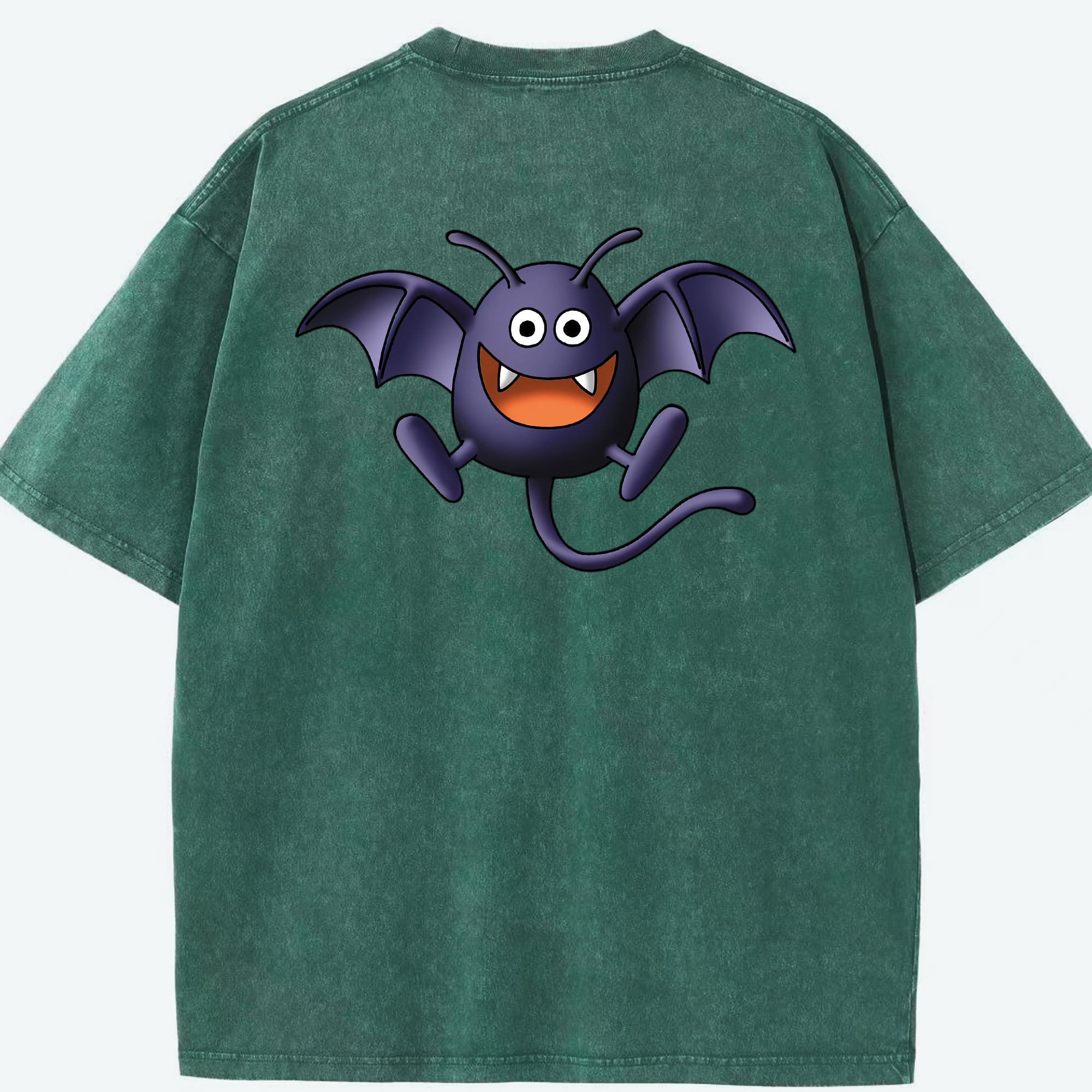 （画像用） ドラゴンクエスト Doragon Kuesuto Dragon Quest 綿100% ヴィンテージ風 半袖Tシャツ（背面プリント）